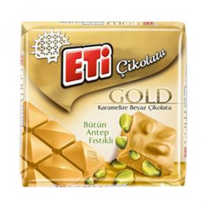 Eti Çikolata Gold Antep Fıstıklı Karamelize Beyaz Kare Çikolata 60 g