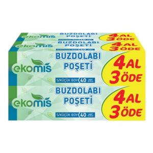 Ekomis Buzdolabı Poşeti Küçük Boy 4 Al 3 Öde 40 Adet